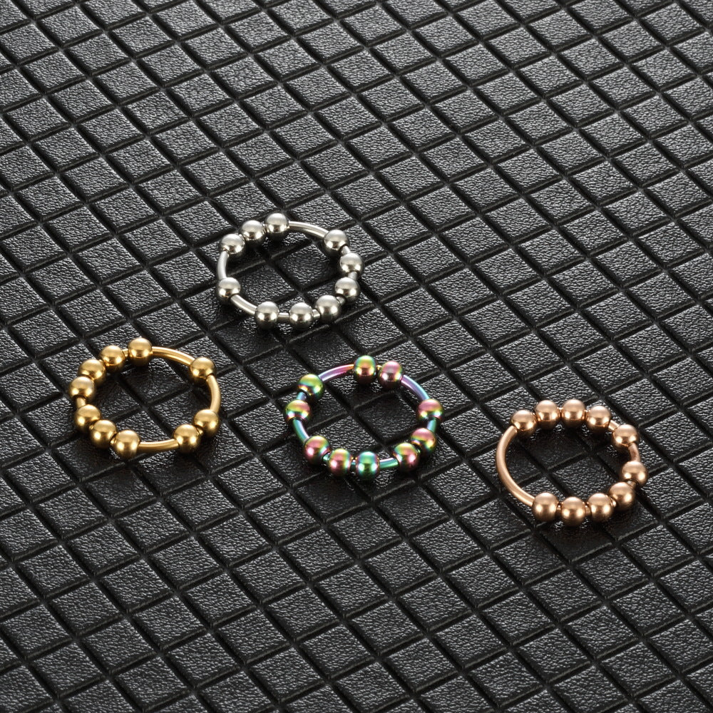 Anxiety Relief Spinner Ring with Meditation Beads