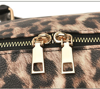 Large Capacity Leopard Print Contrast Tote Bag Shoulder Gym Bag