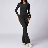 Leisure Horn Long Sleeve Yoga Jumpsuit Quick-drying Sports Workout