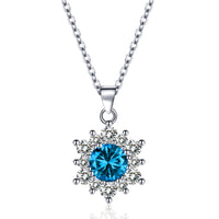 Elegant Full-diamond Snowflake Stud Earrings Pendant Necklace And Ring Jewelry Set