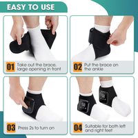 Foot Massager for Neuropathy, Rechargeable Ankle Heating Pad with Massage for Circulation, Foot and Ankle Massager for Pain Relief, Suitable for Reduce Fatigue and Plantar Fasciitis, Travel & Home Use