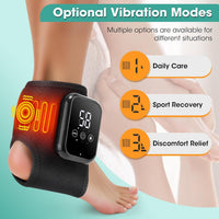 Foot Massager for Neuropathy, Rechargeable Ankle Heating Pad with Massage for Circulation, Foot and Ankle Massager for Pain Relief, Suitable for Reduce Fatigue and Plantar Fasciitis, Travel & Home Use