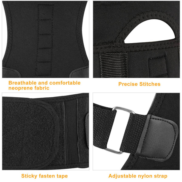 Magnetic Posture Corrector Back Support Belt – Adjustable Shoulder & Lumbar Brace