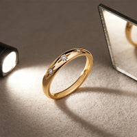 Colored Birthstone Ring With Gold Plated Star Radiance