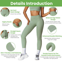 4 Sizes-5 Colors Option -- 1Pc Women's High Waist Workout Leggings Tummy Control Compression Yoga Tight Pants Gym Pants Athletic Running Leggings With 25In Inseam No Front Seam