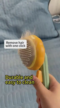 Pet Pumpkin Brush, Pet Grooming Self Cleaning Slicker Brush For Dogs Cats Puppy Rabbit, Cat Brush Grooming Gently Removes Loose Undercoat, Mats Tangled Hair Slicker Brush